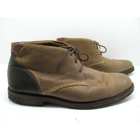 Johnston & Murphy Copeland Brown Leather Sheepskin Chukka Boots Mens Size  10.5 - Picture 2 of 11